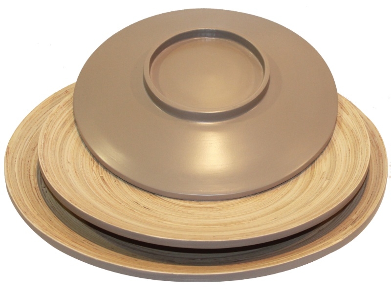 Superior Round Bamboo Footed Plates - Eco-Friendly Serving Ware